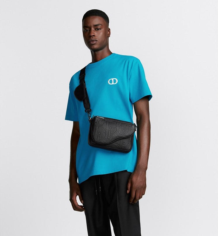 Triple Pouch Saddle Cuir Dior - Noir