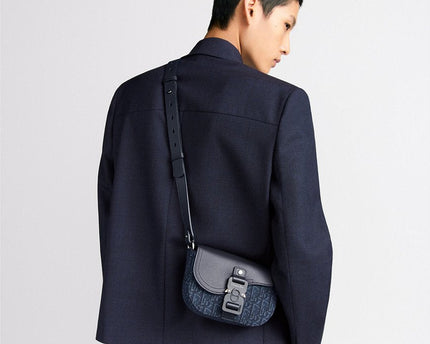 Mini sac Messenger à rabat Saddle Dior Bleu Marine