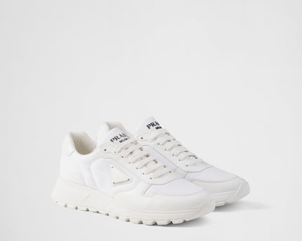 Basket Prada Blanc en cuir brossé