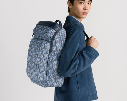 Sac à dos zippé Rider Soft - Dior - Bleu
