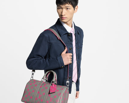 Sac Keepall Bandoulière 35 - LV - Gris Rose