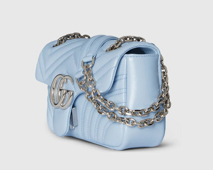 Sac à épaule GG Marmont petit format - Bleu ciel
