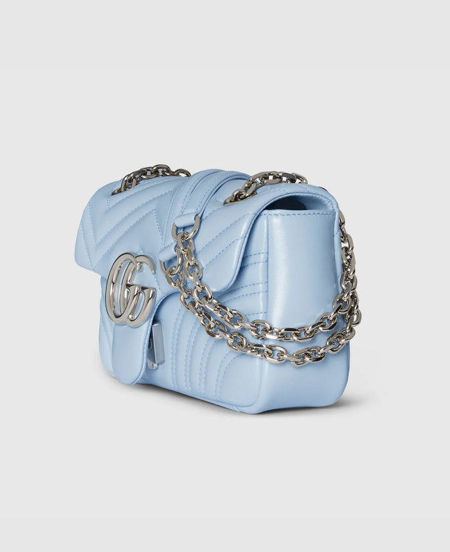 Sac à épaule GG Marmont petit format - Bleu ciel