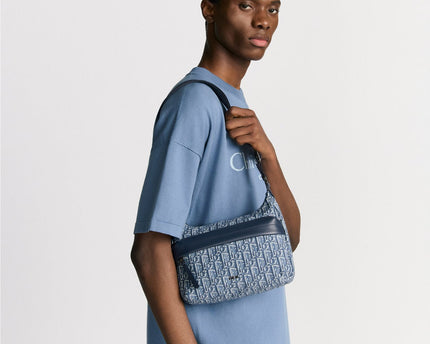 Sac Hobo Rider Soft Small Dior - Bleu