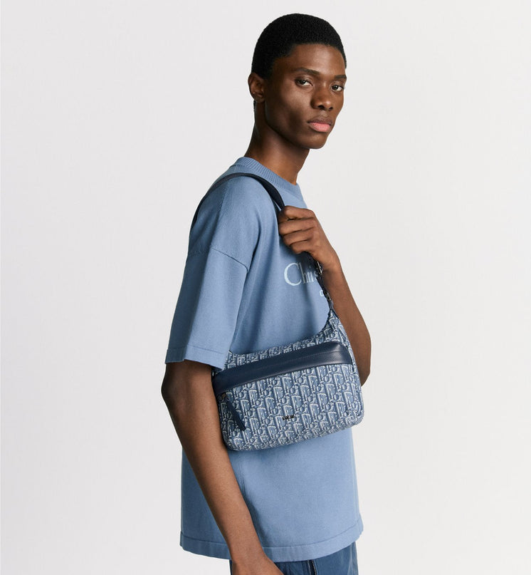 Sac Hobo Rider Soft Small Dior - Bleu