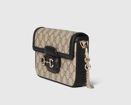Sac à épaule Gucci Horsebit 1955 Soft petit format  - Noir