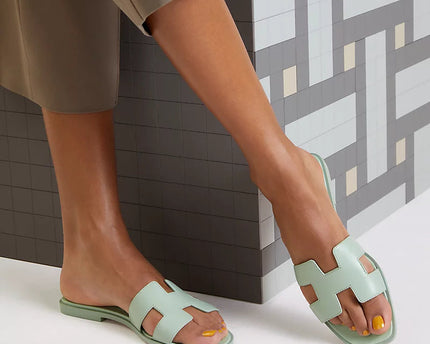 Hermes - Claquettes Vert d'eau