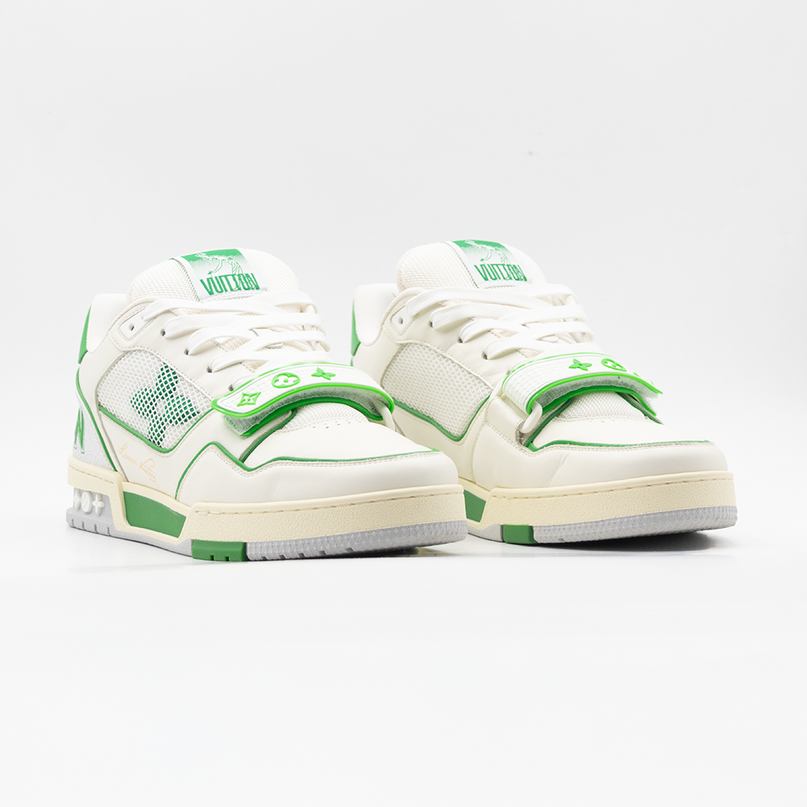 Sneaker LV Trainer Velcro Green Mesh