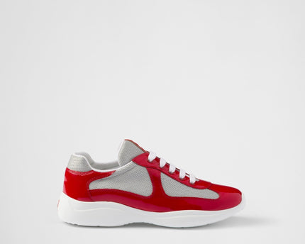 Baskets Prada America’s Cup en tissu Bike rouge