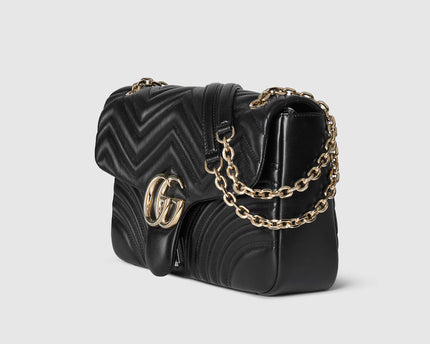 Sac à épaule grand format à motif GG Marmont - Noir