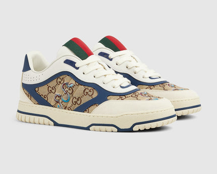 BASKETS GUCCI RE-WEB POUR HOMME - BLEU BLANC