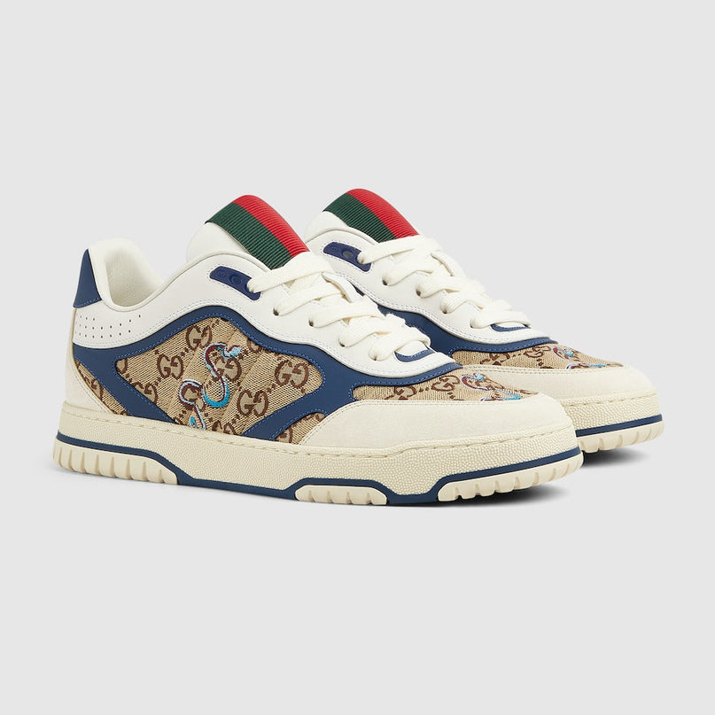 BASKETS GUCCI RE-WEB POUR HOMME - BLEU BLANC