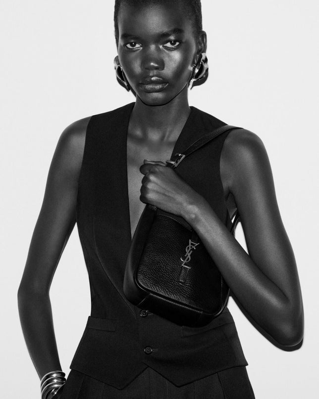 LE 5 A 7 BABY SOUPLE EN CUIR GRAINÉ  - YSL - Noir