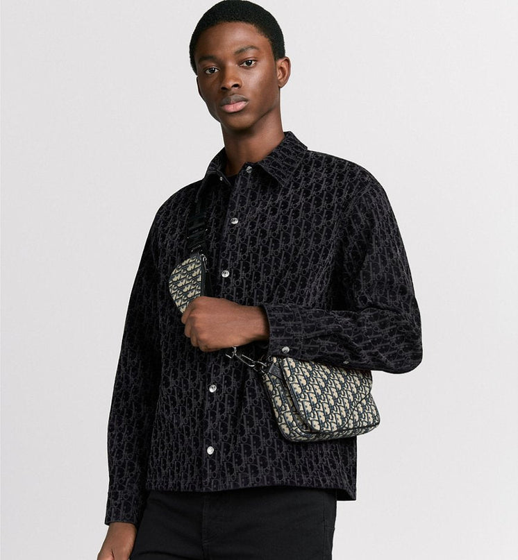 Triple Pouch Saddle Dior Noir et Beige