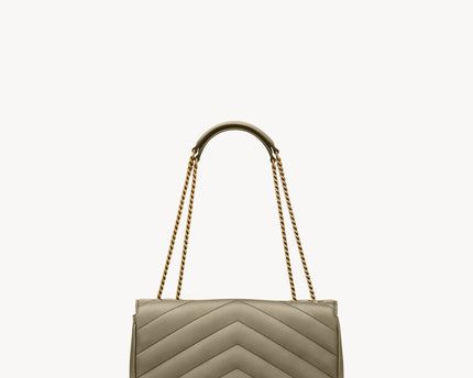 LOULOU MEDIUM EN CUIR MATELASSÉ  - YSL - Vert kaki