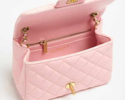 MINI SAC À RABAT CHANEL ROSE