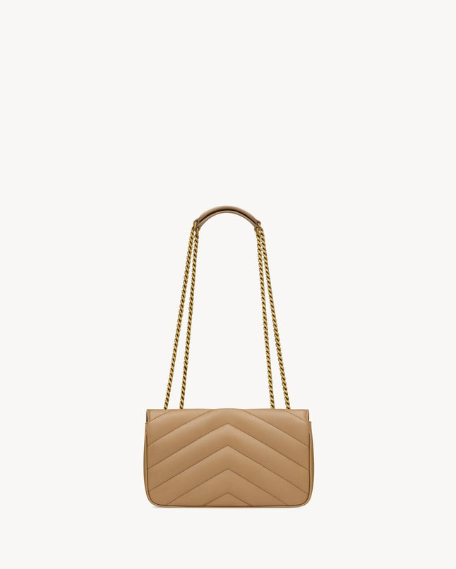 LOULOU SMALL EN CUIR MATELASSÉ  - YSL - Beige