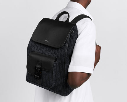 Sac à dos à rabat Saddle - Dior - Noir