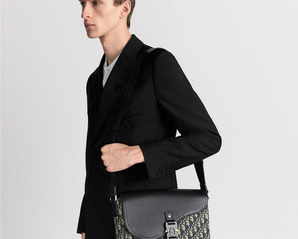 Sac Messenger à rabat Saddle Medium Dior - Beige Noir