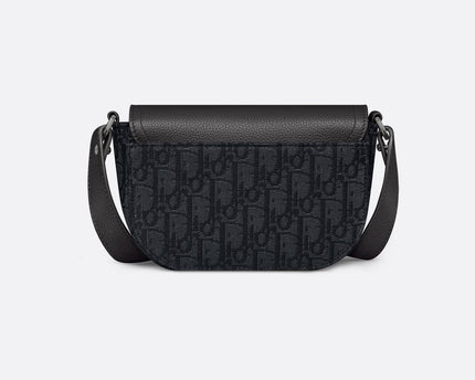 Mini sac Messenger Dior à rabat Saddle Toile - Noir