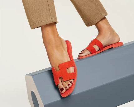 Hermes - Claquettes Orange Corail