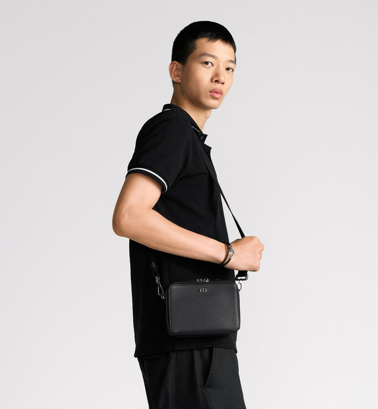 Pochette zippée à bandoulière Dior Icon - Noir