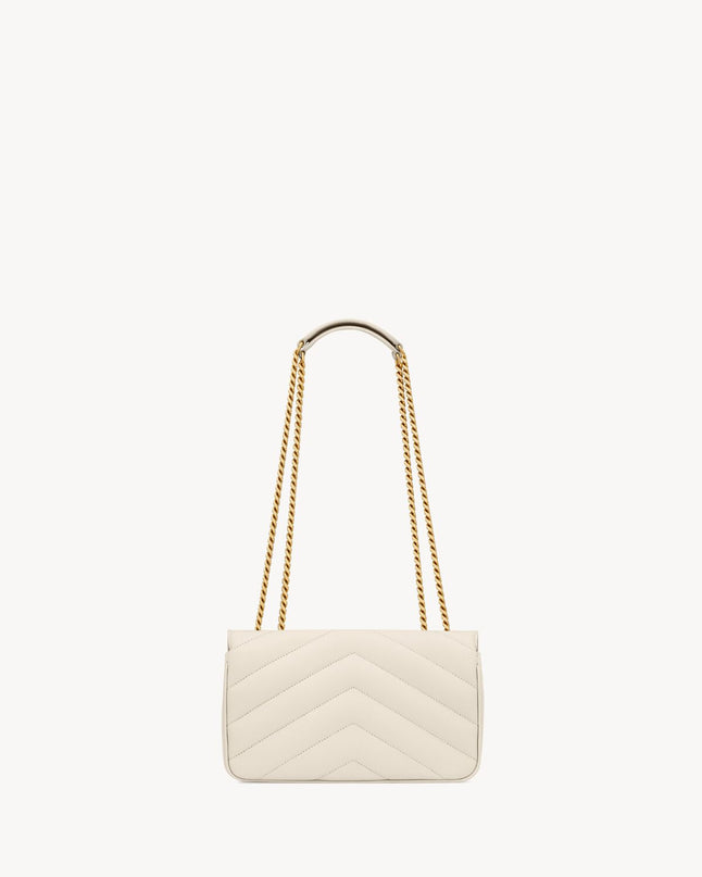 LOULOU SMALL EN CUIR MATELASSÉ  - YSL - Blanc