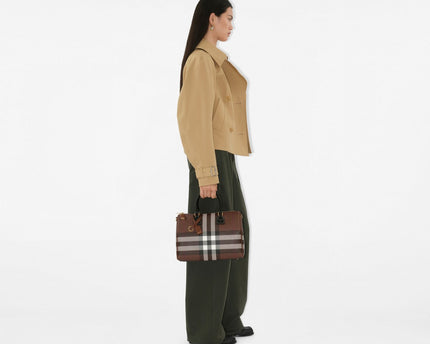Sac bowling Check - BURBERRY - Marron