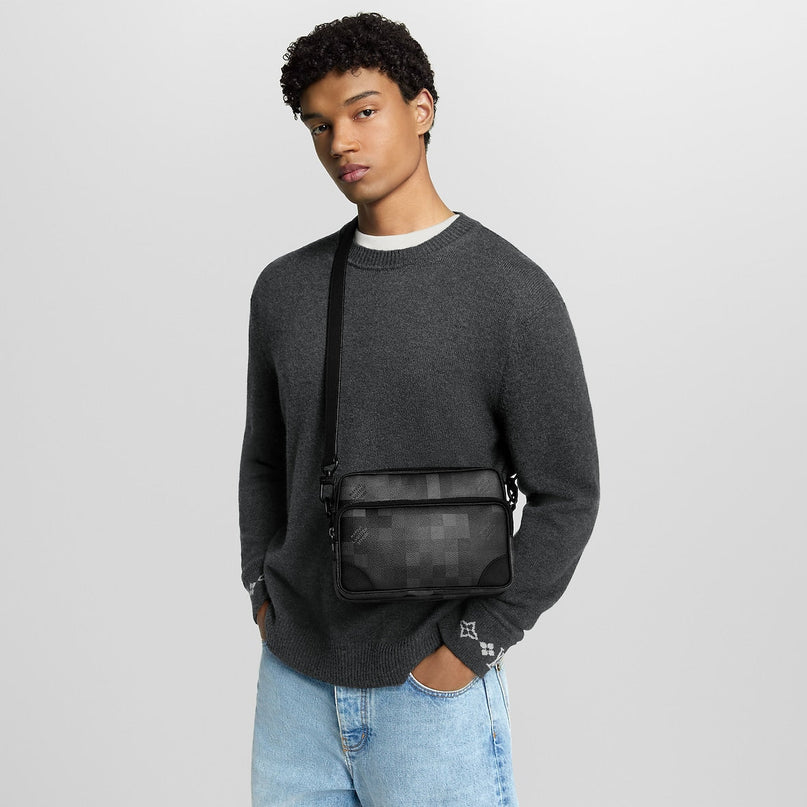 Sac Nil Messenger - LV - Noir Gris carreau