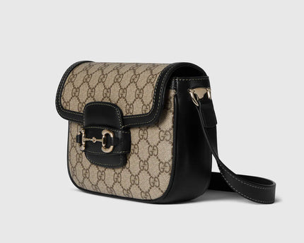 Sac à épaule Gucci Horsebit 1955 Soft petit format - Noir