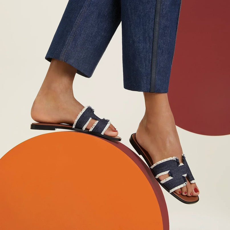 Sandales Oran - Bleu brut - Hermes