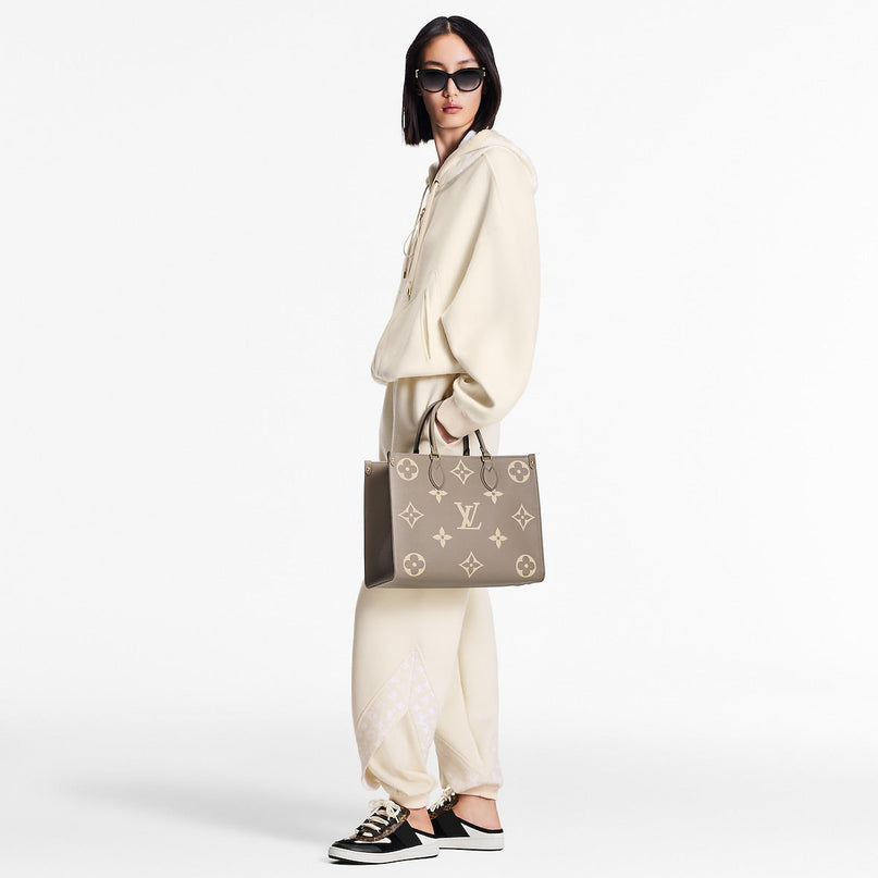 Cabas OnTheGo MM - LV - Gris Blanc