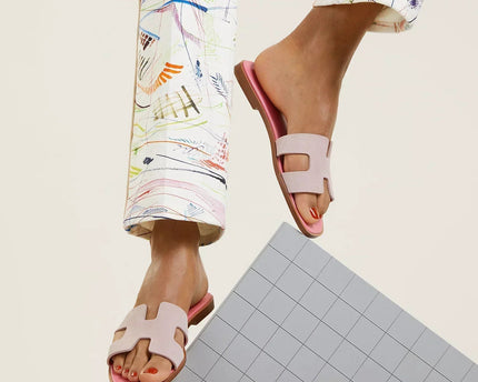 Sandales Oran - Porcelaine rose - Hermes