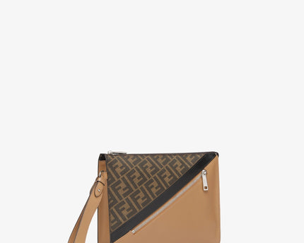 Pochette plate Fendi Diagonal - Beige