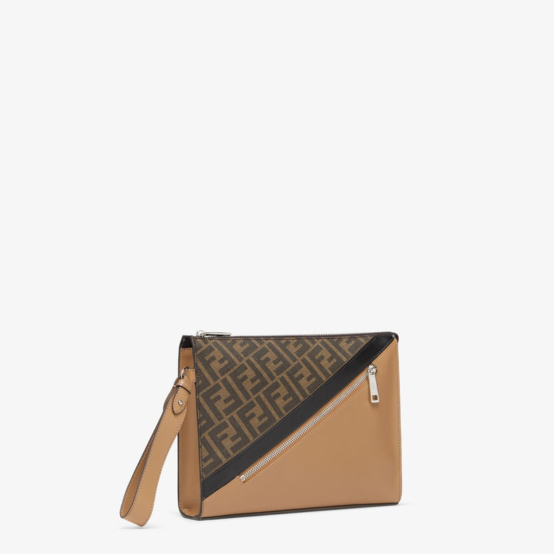 Pochette plate Fendi Diagonal - Beige