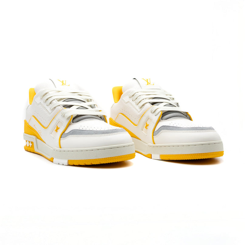 Sneaker LV Trainer White Yellow Script