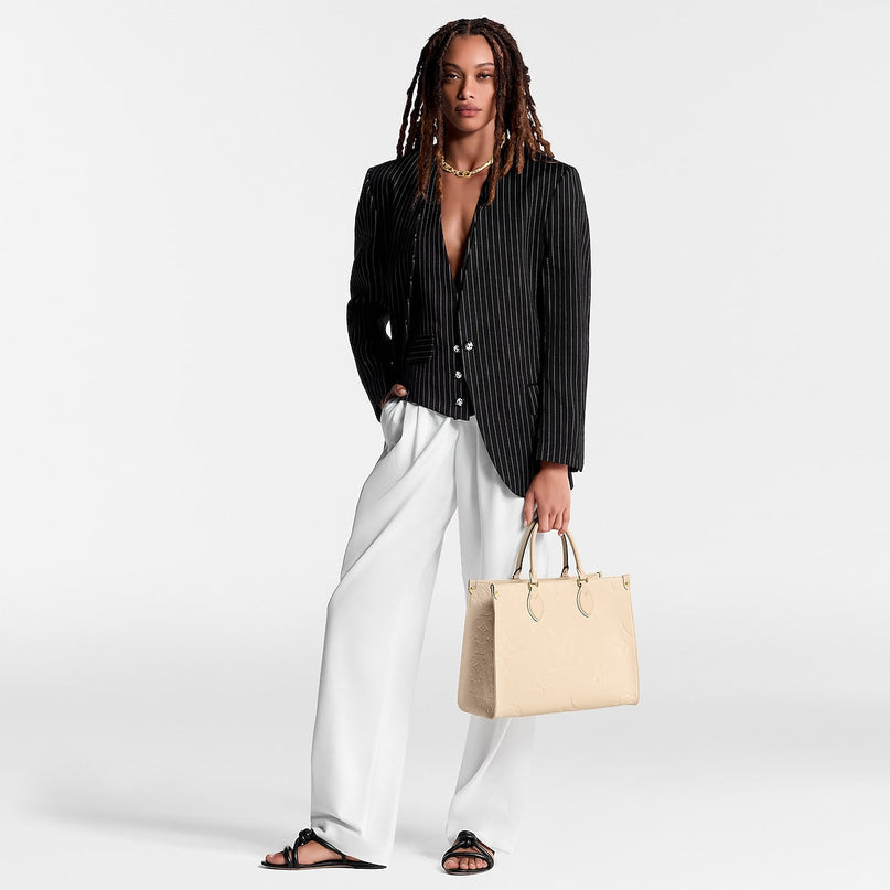 Cabas OnTheGo MM - LV - Blanc Crème