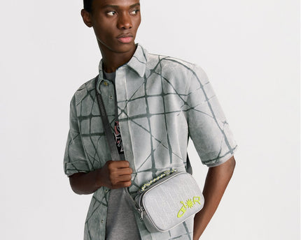 Mini sac zippé DIOR AND LEWIS HAMILTON - Gris