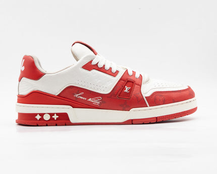 Sneaker LV Trainer 54 Signature Rouge Blanc