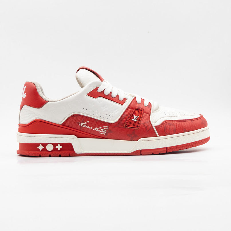 Sneaker LV Trainer 54 Signature Rouge Blanc