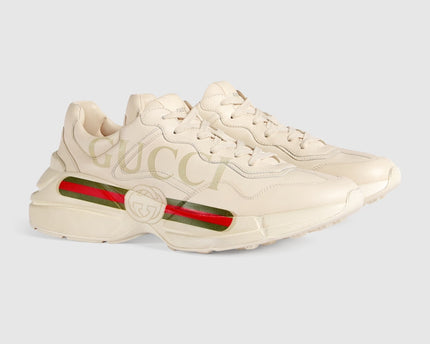 BASKETS EN CUIR RHYTON GUCCI - BEIGE