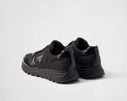 Basket Prada Noir en cuir brossé