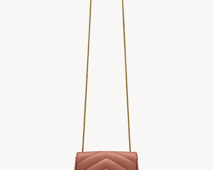 LOULOU MINI EN CUIR D'AGNEAU  - YSL - Rouge bordeau