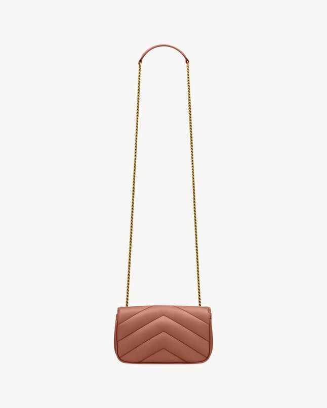 LOULOU MINI EN CUIR D'AGNEAU  - YSL - Rouge bordeau