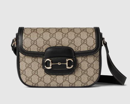 Sac à épaule Gucci Horsebit 1955 Soft petit format - Noir