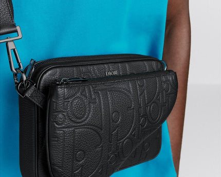 Triple Pouch Saddle Cuir Dior - Noir