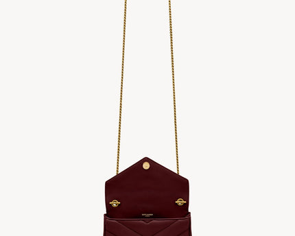 LOULOU MINI EN CUIR D'AGNEAU  - YSL - Rouge Pourpre