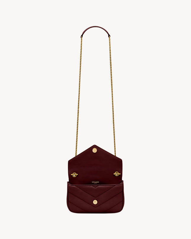 LOULOU MINI EN CUIR D'AGNEAU  - YSL - Rouge Pourpre