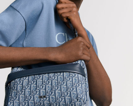 Sac Hobo Rider Soft Small Dior - Bleu