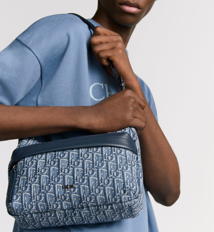 Sac Hobo Rider Soft Small Dior - Bleu